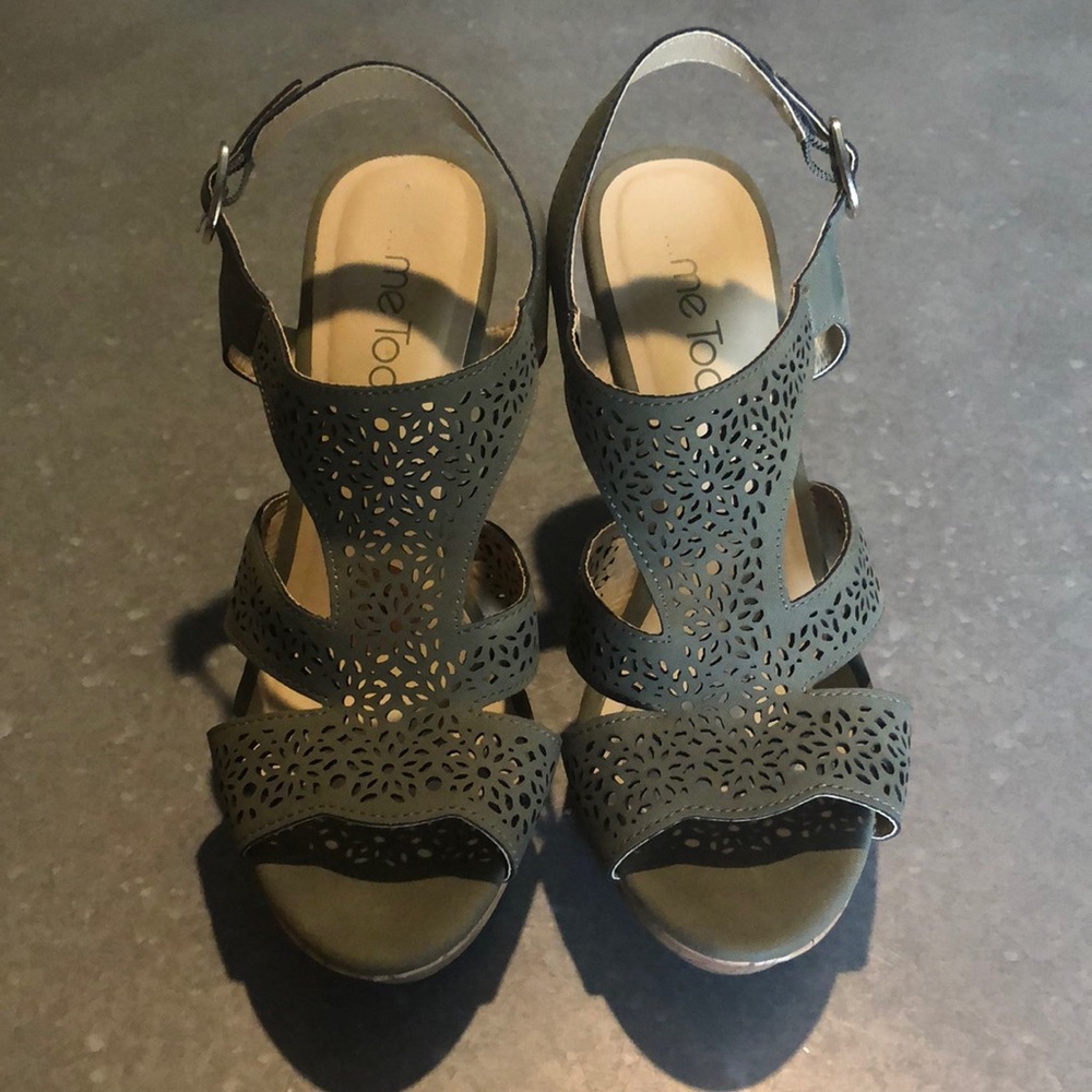 me too Olive Green Wedges